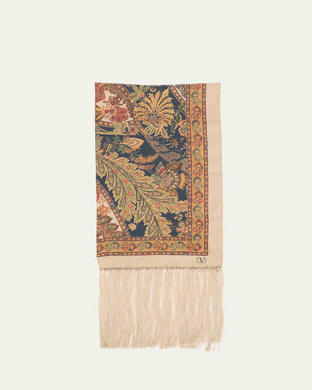 Paisley-Print Silk Scarf